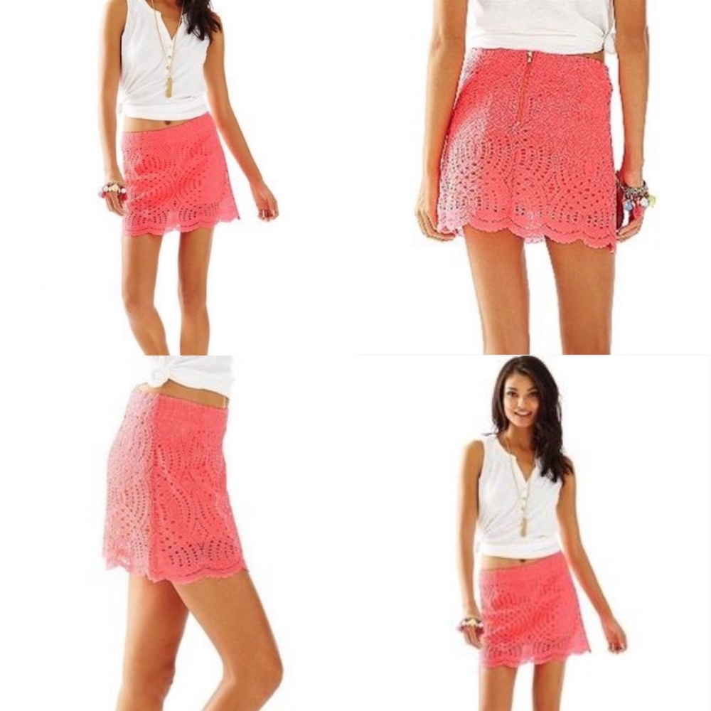 Lilly Pulitzer Alice Lace Skort Hot Coral